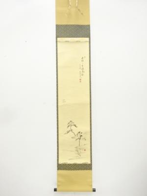 前大徳　小堀定泰筆　「青松之図」　画賛　紙本肉筆掛軸